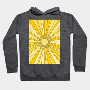 Retro sun with rays in gold and yellow + HOPE Hoodie